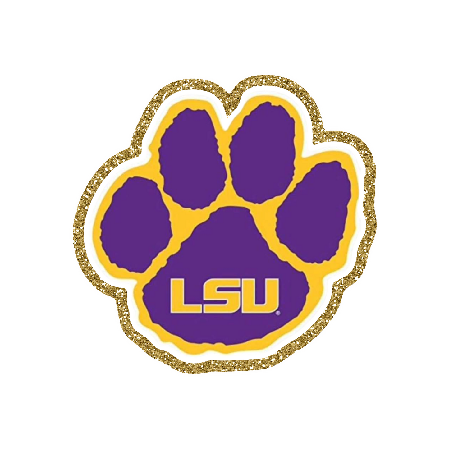 LSU Football Iron On Glitter Sports Patch