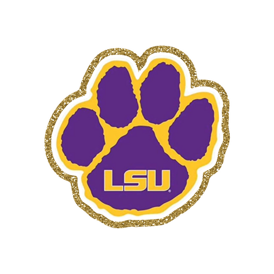 LSU Football Iron On Glitter Sports Patch