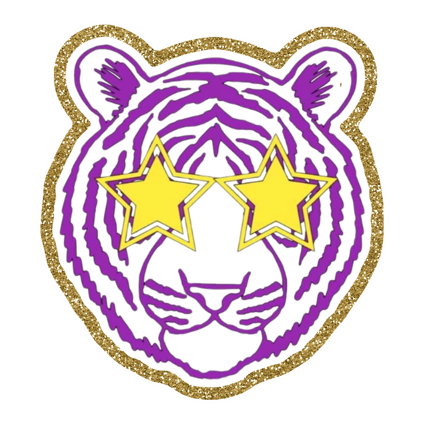 LSU Football Iron On Glitter Sports Patch