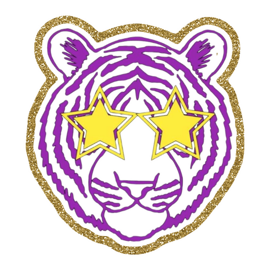 LSU Football Iron On Glitter Sports Patch