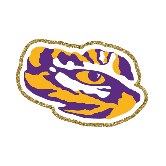 LSU Football Iron On Glitter Sports Patch