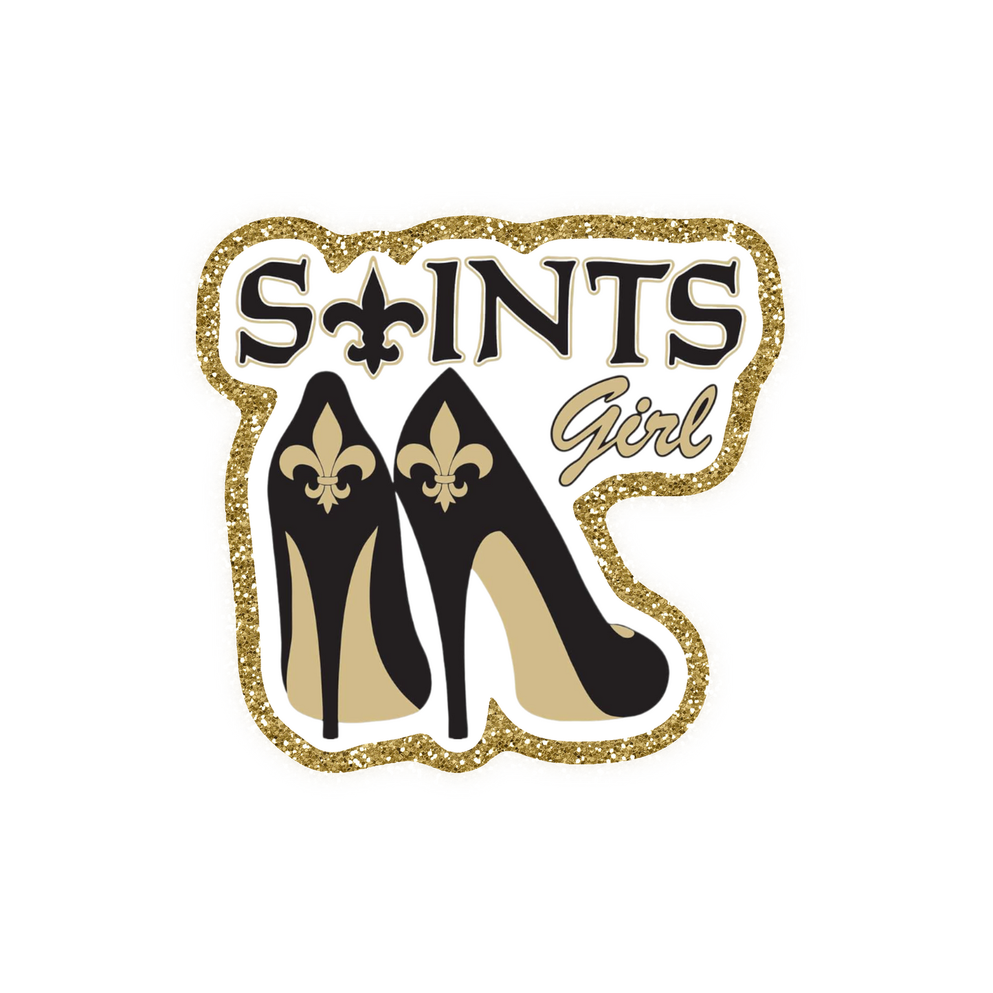 Saints Football Iron On Glitter Sports Patch