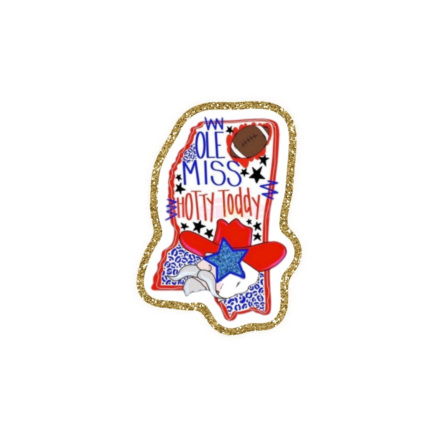 Ole Miss Football Iron On Glitter Sports Patch
