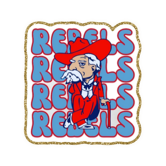 Ole Miss Football Iron On Glitter Sports Patch