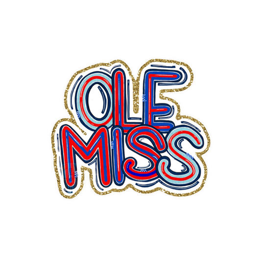 Ole Miss Football Iron On Glitter Sports Patch