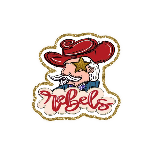 Ole Miss Football Iron On Glitter Sports Patch