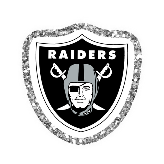 Raiders Football Iron On Glitter Sports Patch