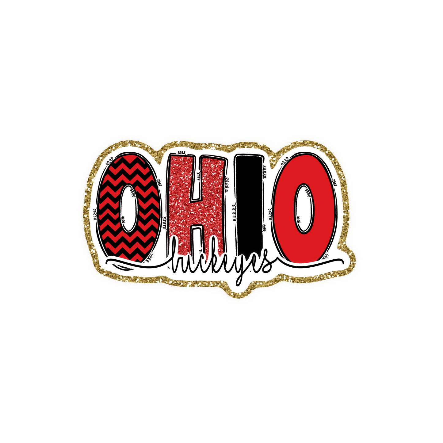 Ohio State Football Iron On Glitter Sports Patch