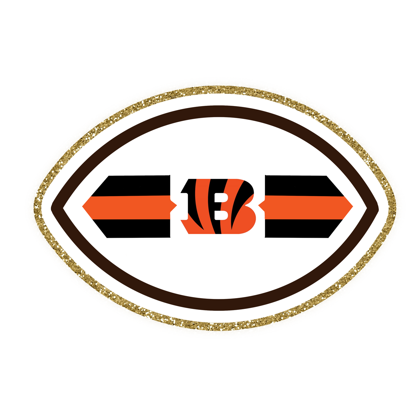 Bengals Football Iron On Glitter Sports Patch