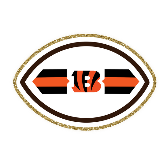 Bengals Football Iron On Glitter Sports Patch