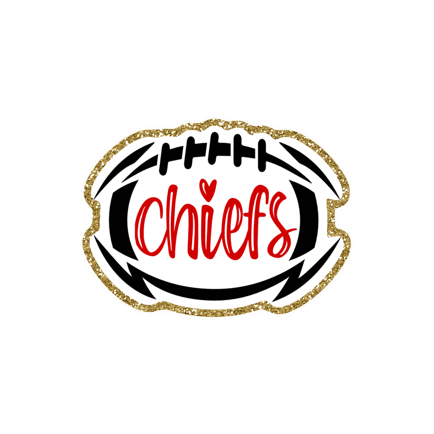 Kansas City Chiefs Football Iron On Glitter Sports Patch