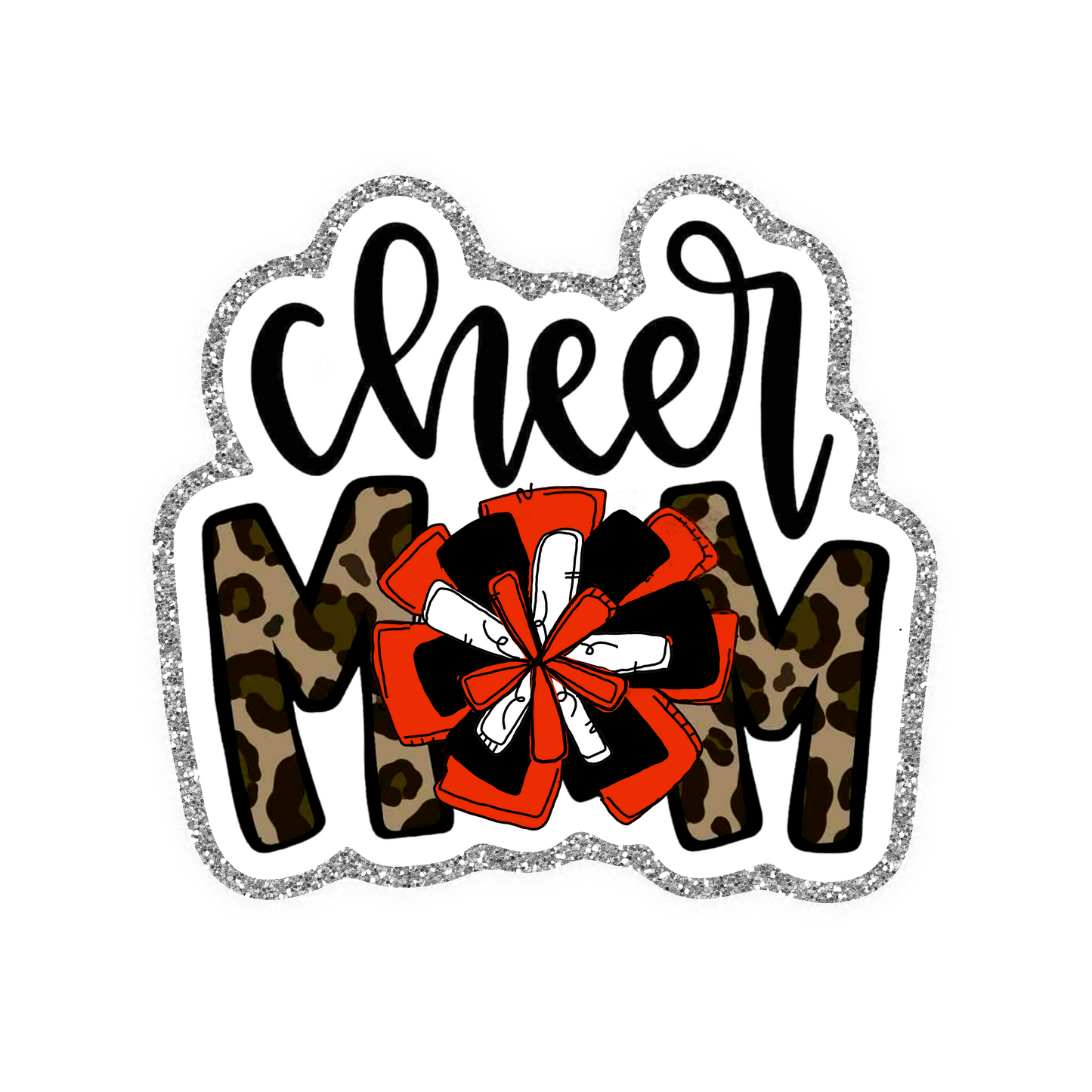 Cheer Mom Football Iron On Glitter Sports/Pop Culture Patch