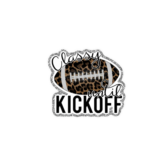 Classy Till Kickoff Football Iron On Glitter Sports Patch