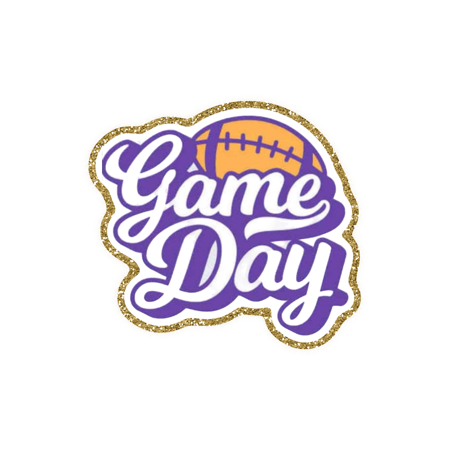 LSU Football Iron On Glitter Sports Patch
