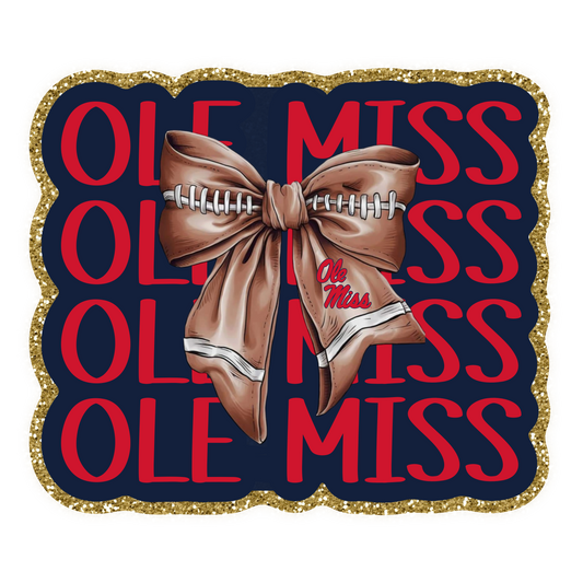 Ole Miss Football Iron On Glitter Sports Patch