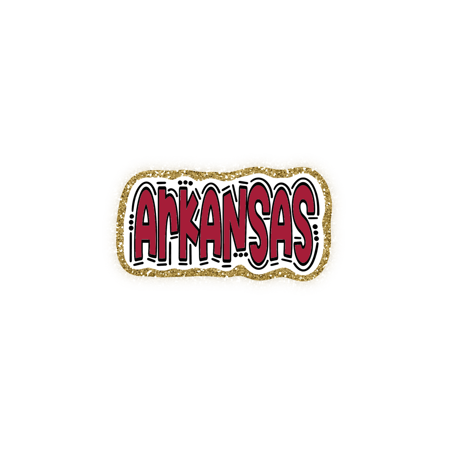 Arkansas Football Iron On Glitter Sports Patch