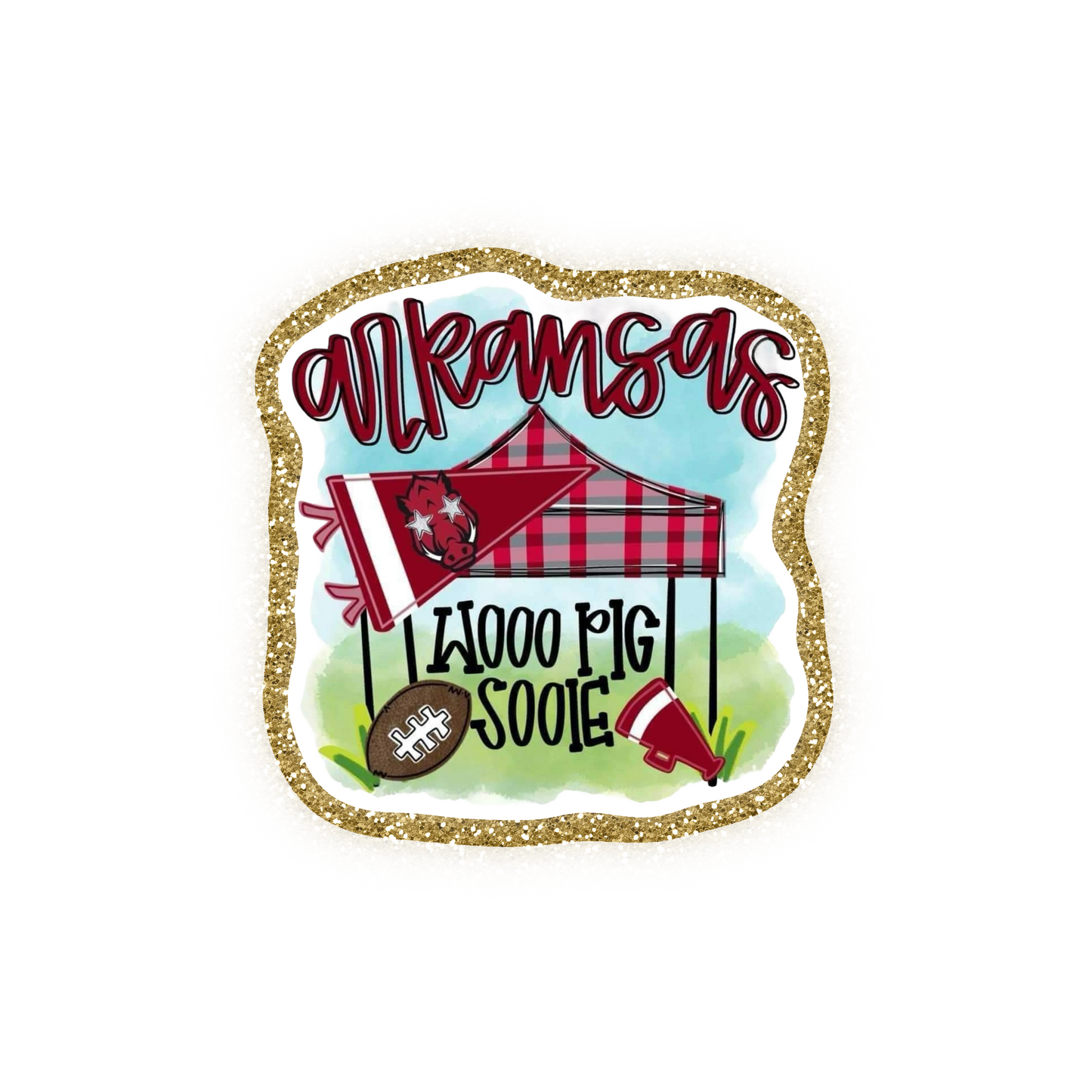 Arkansas Football Iron On Glitter Sports Patch