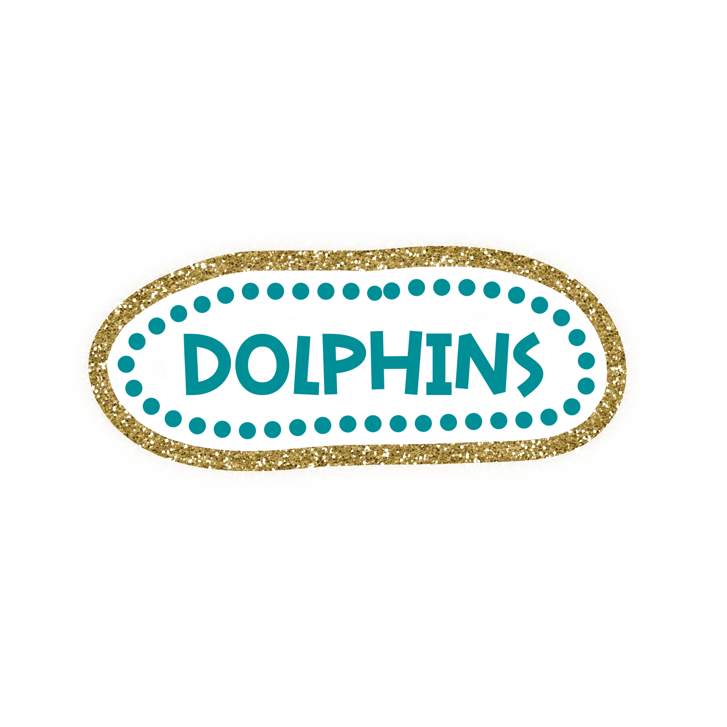 Miami Dolphins Football Iron On Glitter Sports Patch