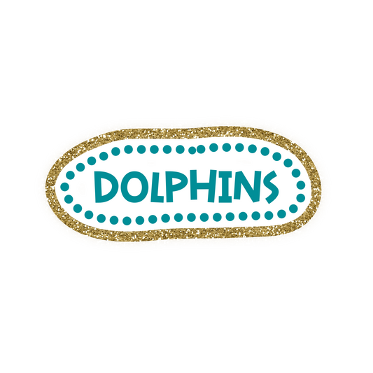 Miami Dolphins Football Iron On Glitter Sports Patch