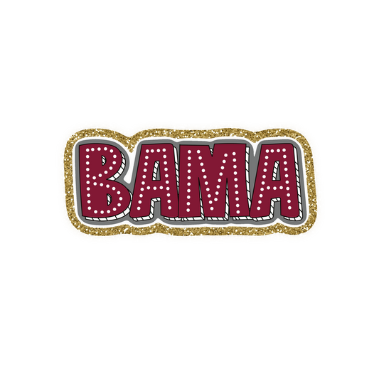 Alabama Football Iron On Glitter Sports Patch