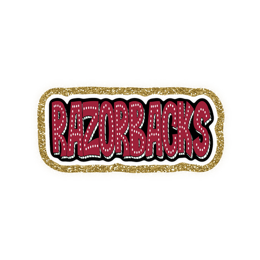Arkansas Football Iron On Glitter Sports Patch