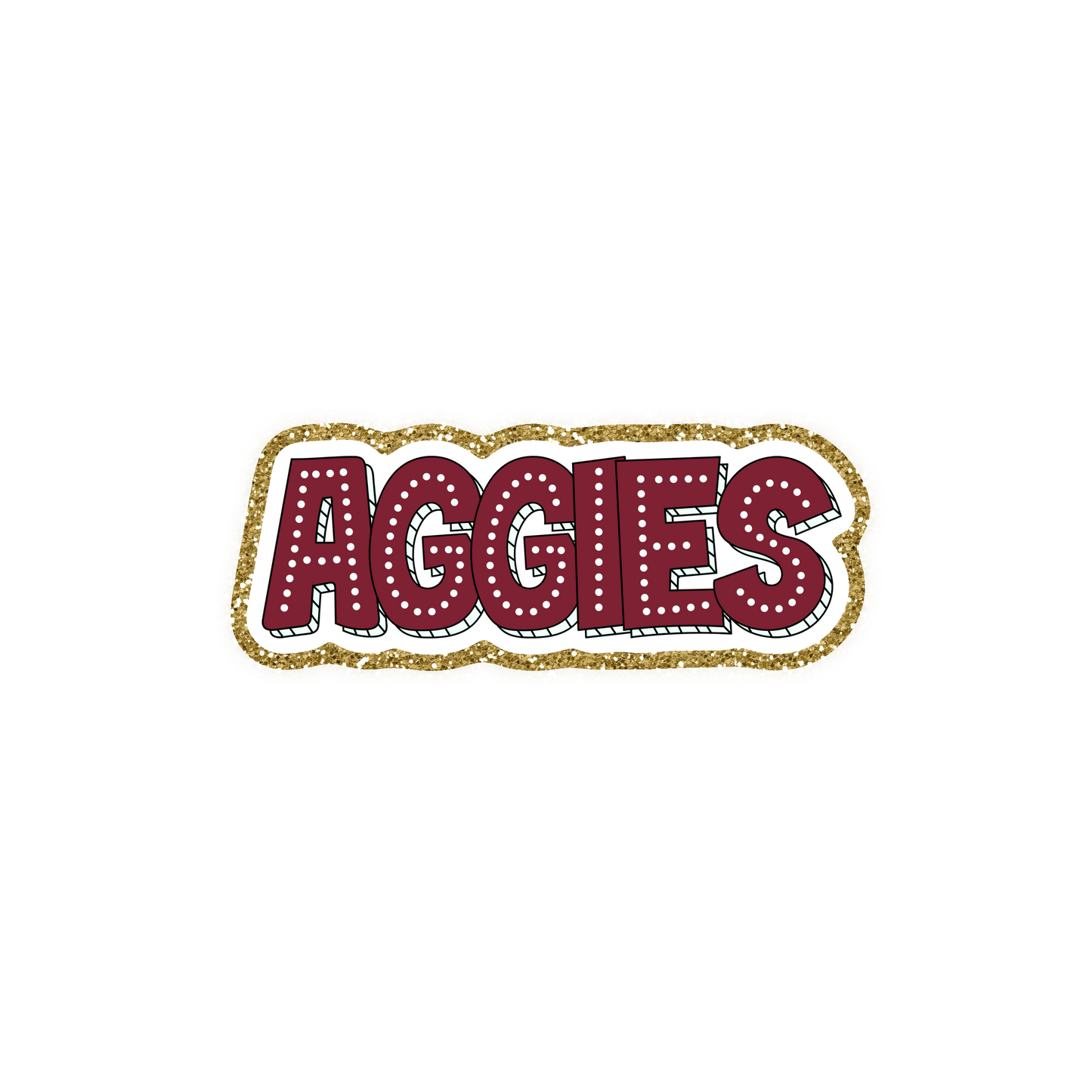 Texas A&M Football Iron On Glitter Sports Patch