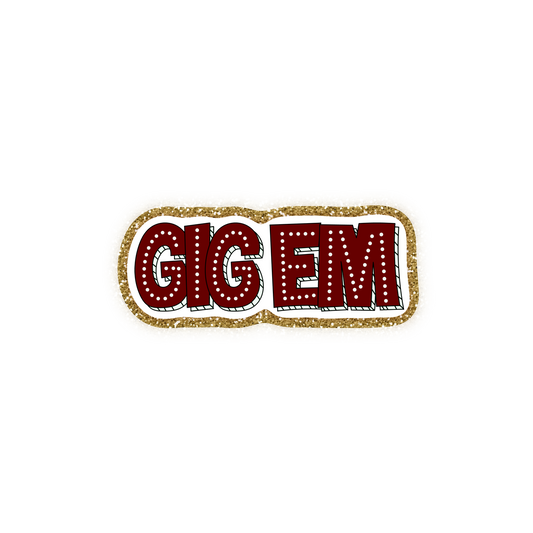 Texas A&M Football Iron On Glitter Sports Patch