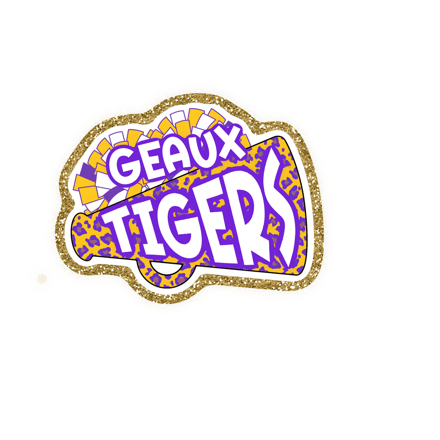 LSU Football Iron On Glitter Sports Patch