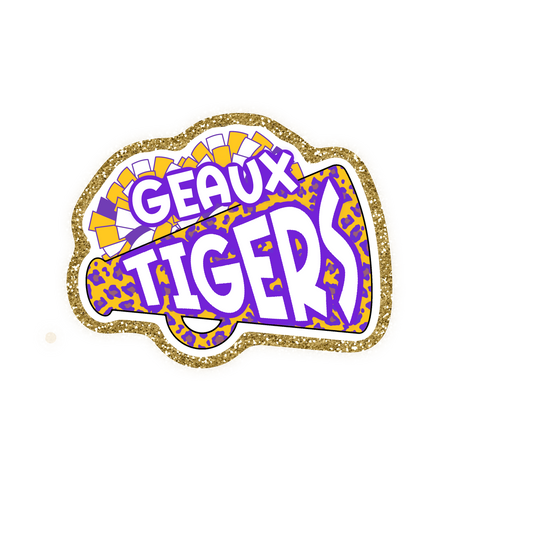 LSU Football Iron On Glitter Sports Patch