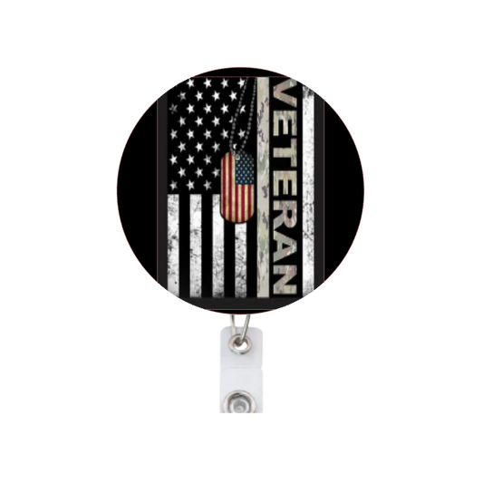US Veteran Military Patriotic Badge Reel