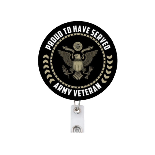 US Army Veteran Military Patriotic Badge Reel