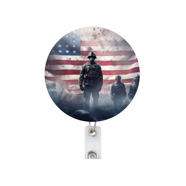 US Veteran Military Patriotic Badge Reel