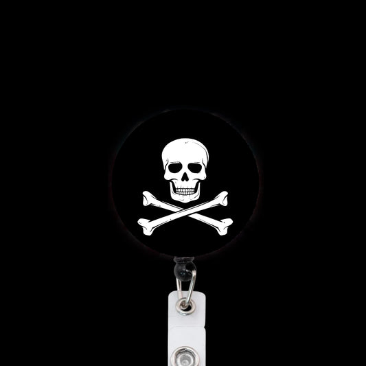 Pirate Skull And Crossbones Badge Reel
