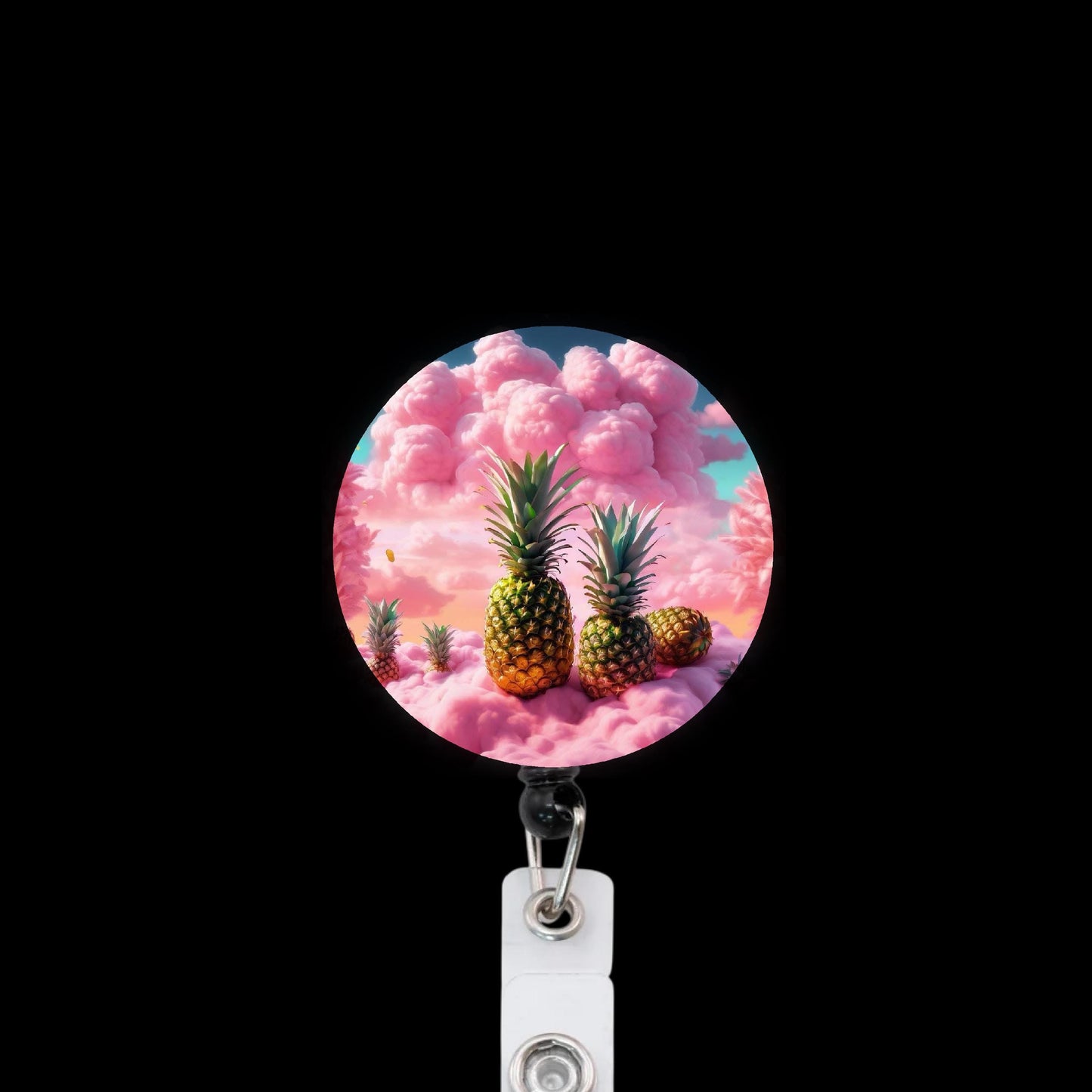 Cotton Candy Pineapple Badge Reel