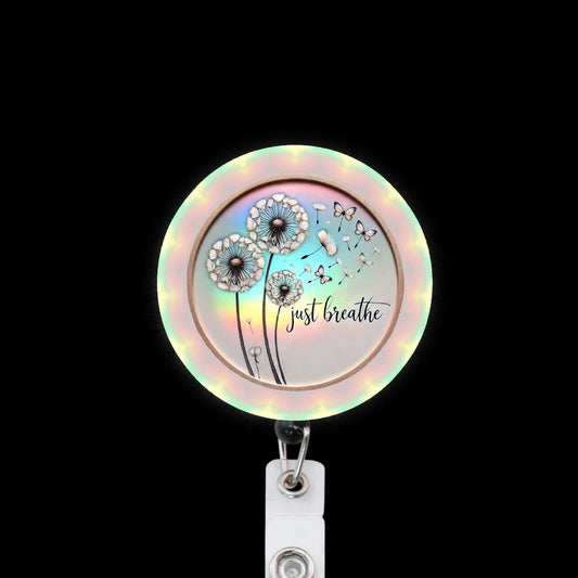 Just Breathe Dandelion Badge Reel