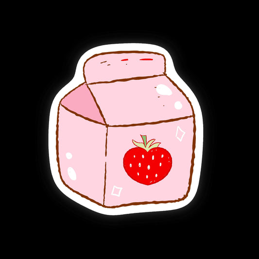 Badge Reel Pink Strawberry Milk