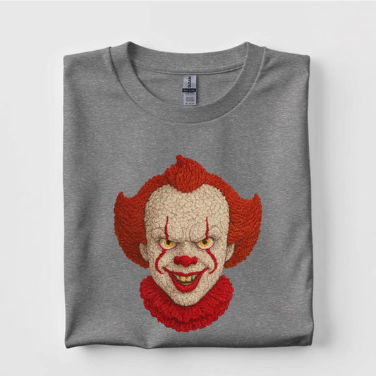 Pennywise Clown  Faux Yarn Graphic T Shirt Halloween