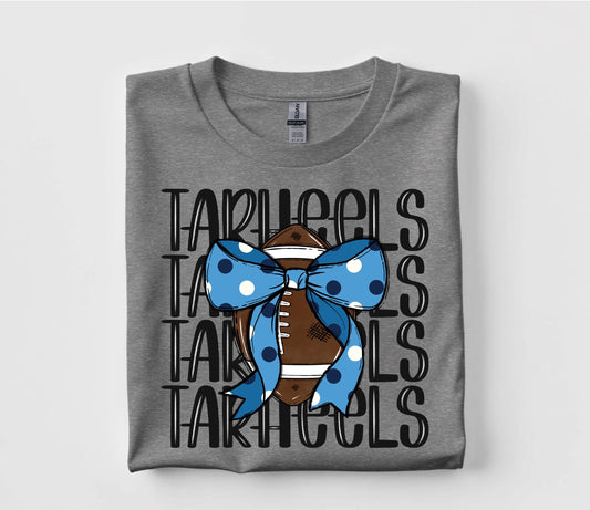 Carolina Blue Coquette Football T Shirt
