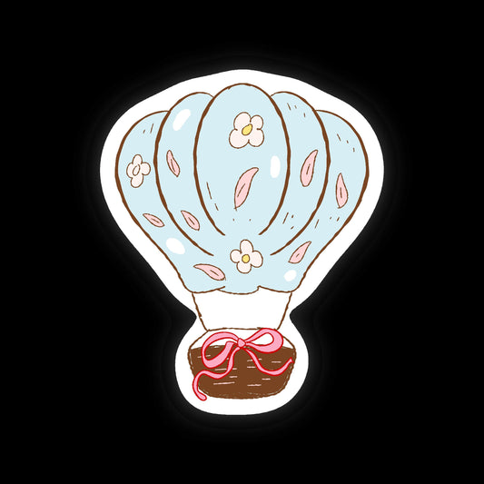 Pink Hot Air Balloon Coquette Badge Reel