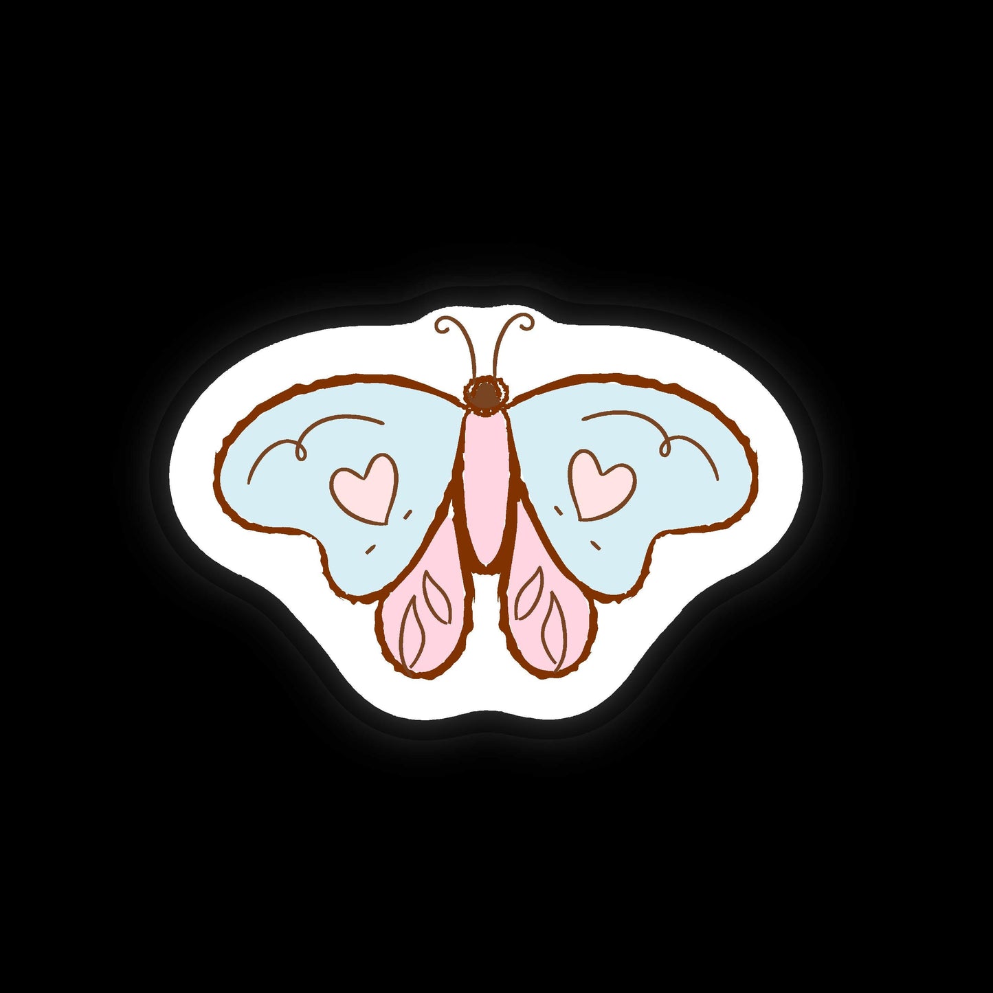 Pink Butterfly Moth Badge Reel